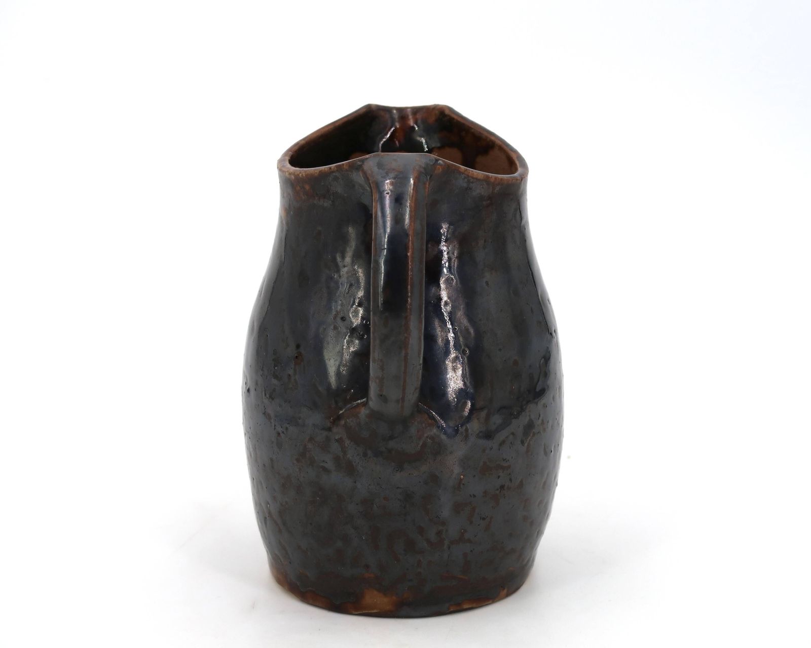 Pichet en grès noir par Jean Talbot, La Borne Ceramics, années 1940 photo vintage