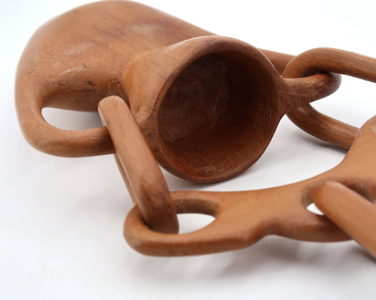 Vase amphore en bois à suspendre, style bohémien, années 1970 photo Décoration
