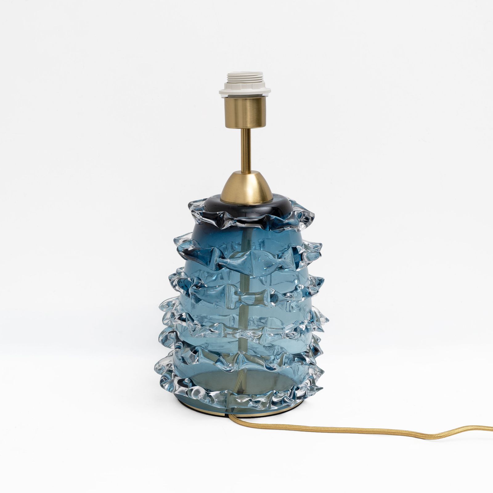 Paar blauwe Rostrato Murano glazen tafellampen photo for sale