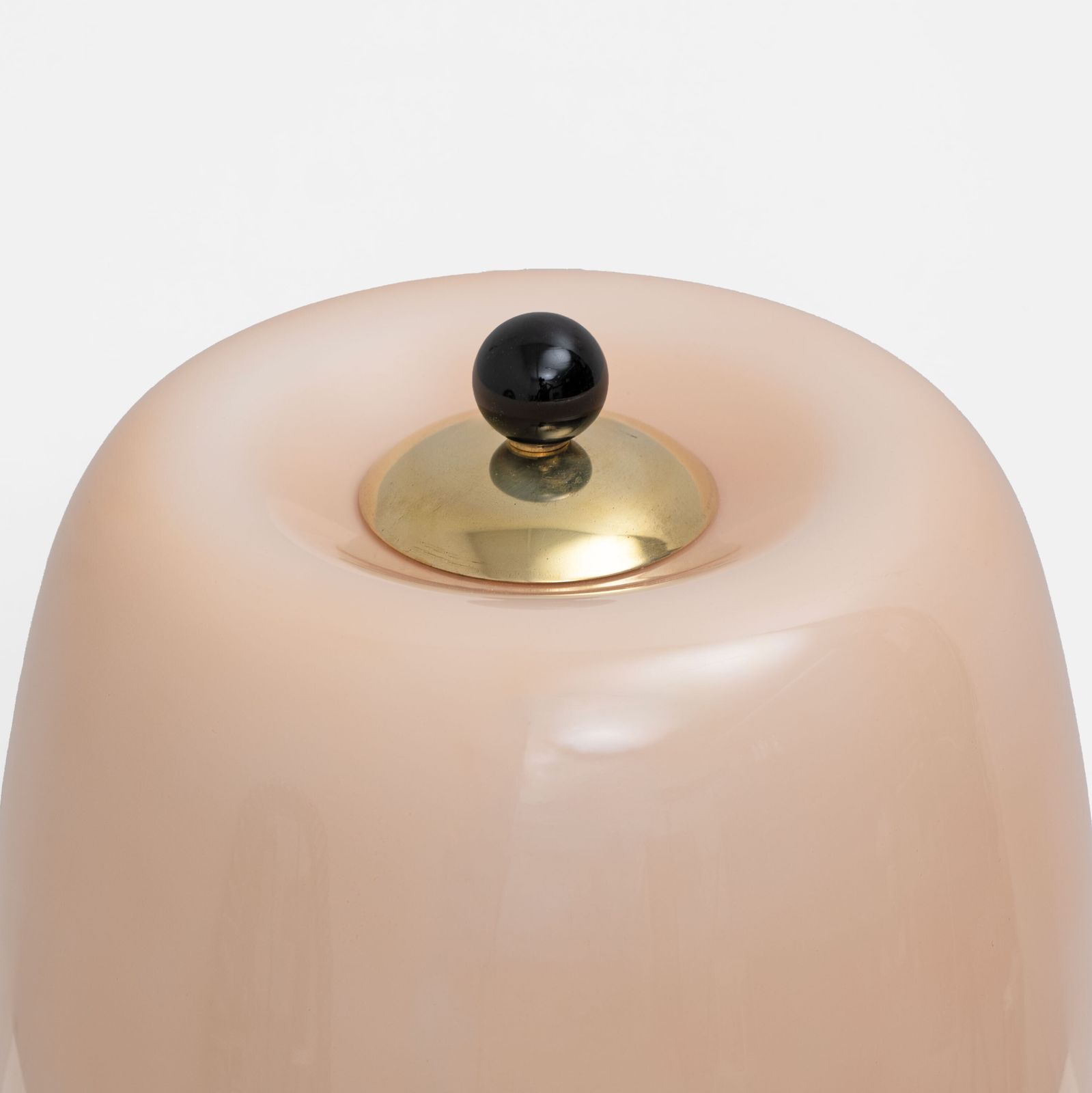 Pair Of Italian Murano Glass Table Lamps In Blush Pink With Brass Details photo buy