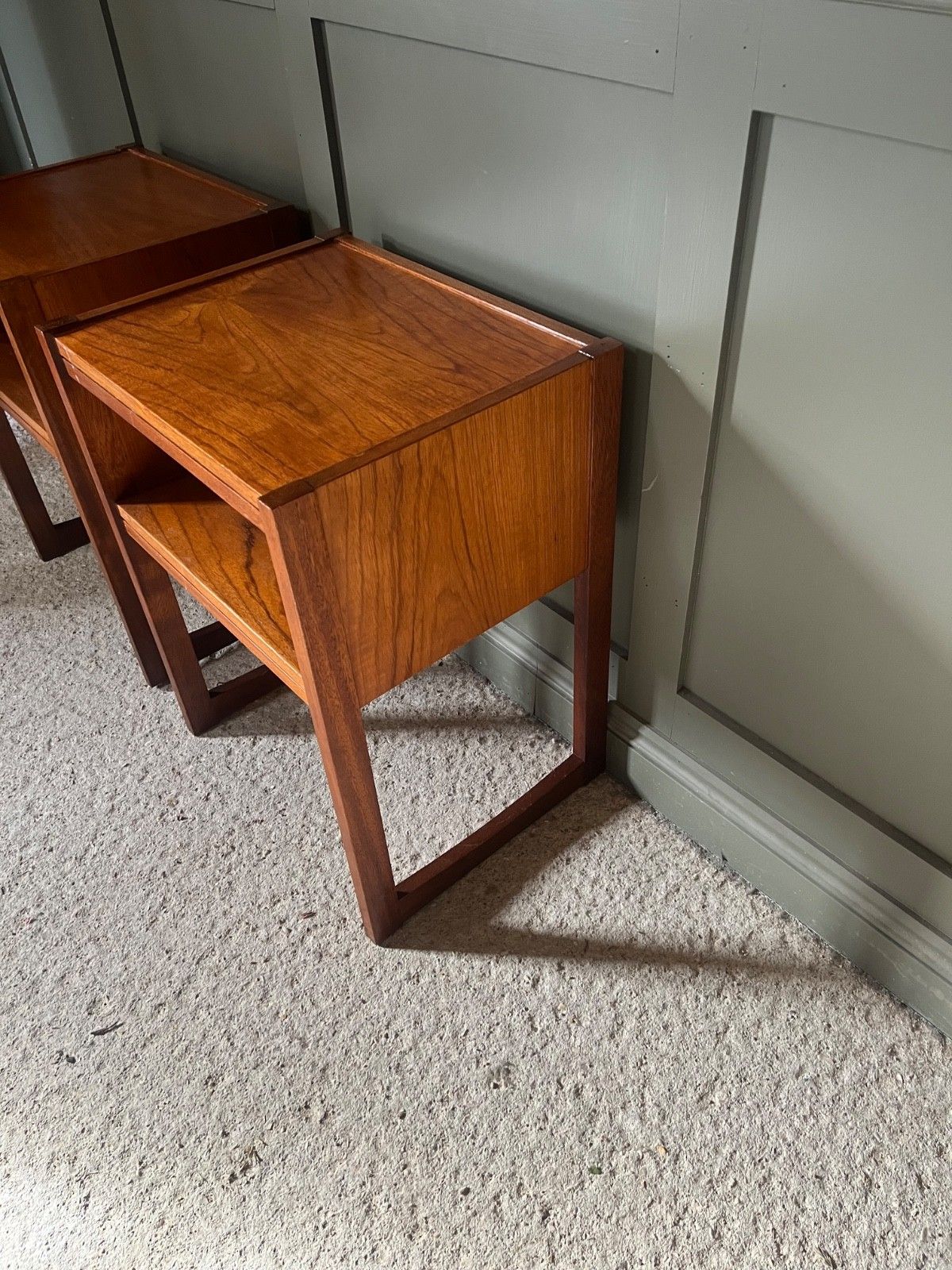 Pair Vintage Teak Bedside Cabinets Circa 1960’s photo for sale