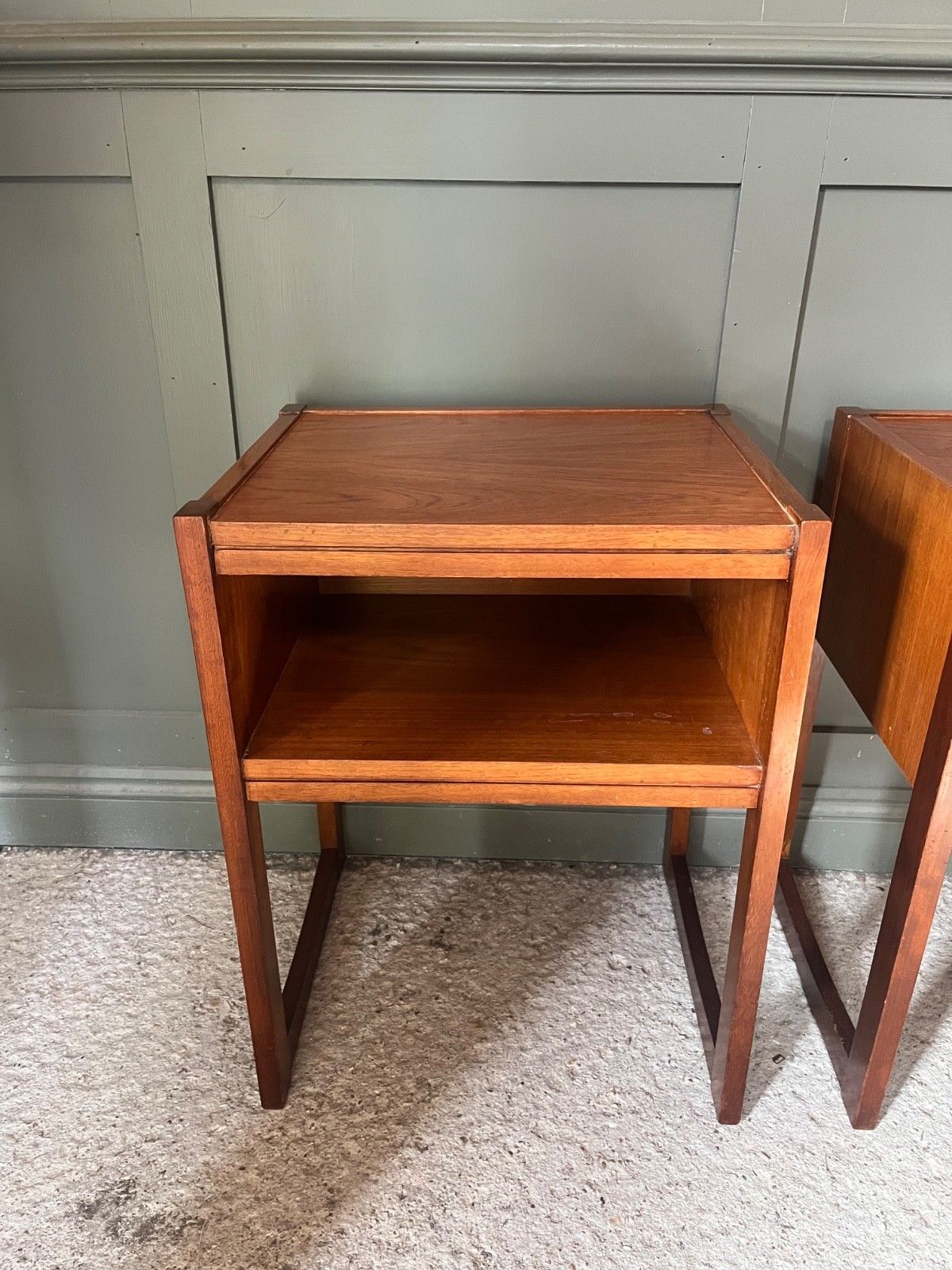 Pair Vintage Teak Bedside Cabinets Circa 1960’s photo vinterior