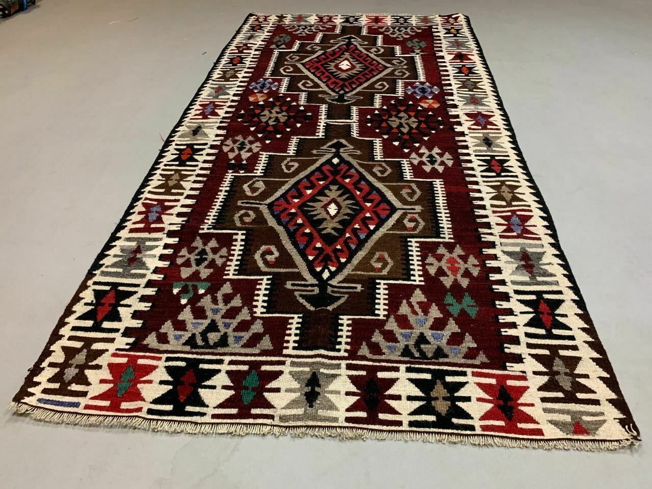 Vintage Turkish Kilim Kelim Rug 230x113cm Shabby, Country Home, Boho Medium photo for sale