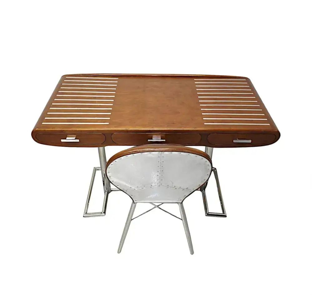 Mid-Century Design Bureau in Walnoot en Chroom photo buy