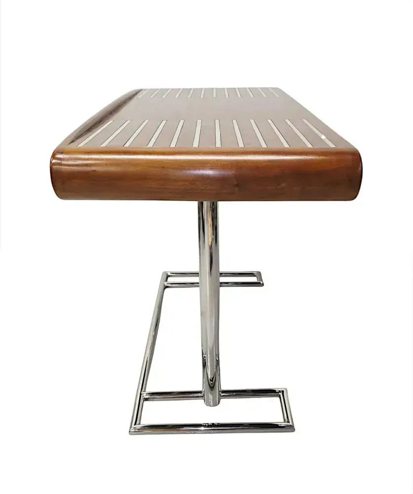 Mid-Century Design Bureau in Walnoot en Chroom photo vintage