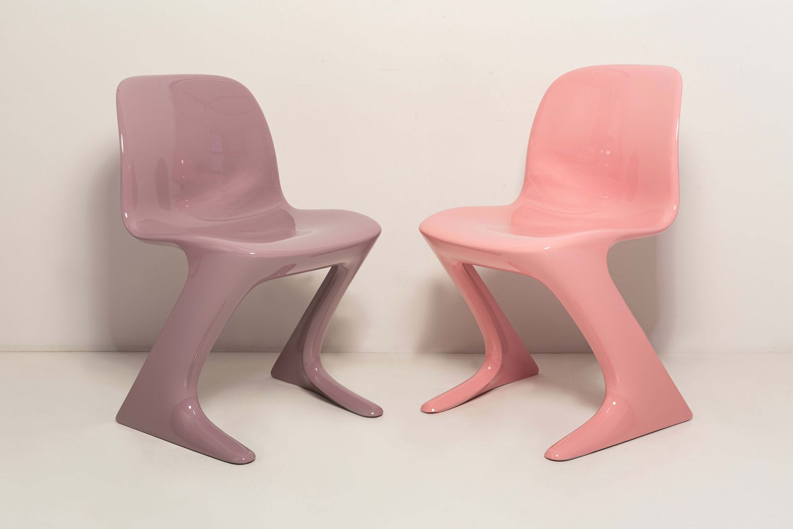 photo furniture Set Of Six Light Pink Kangaroo Chairs Designed By Ernst Moeckl, Germany, 1968