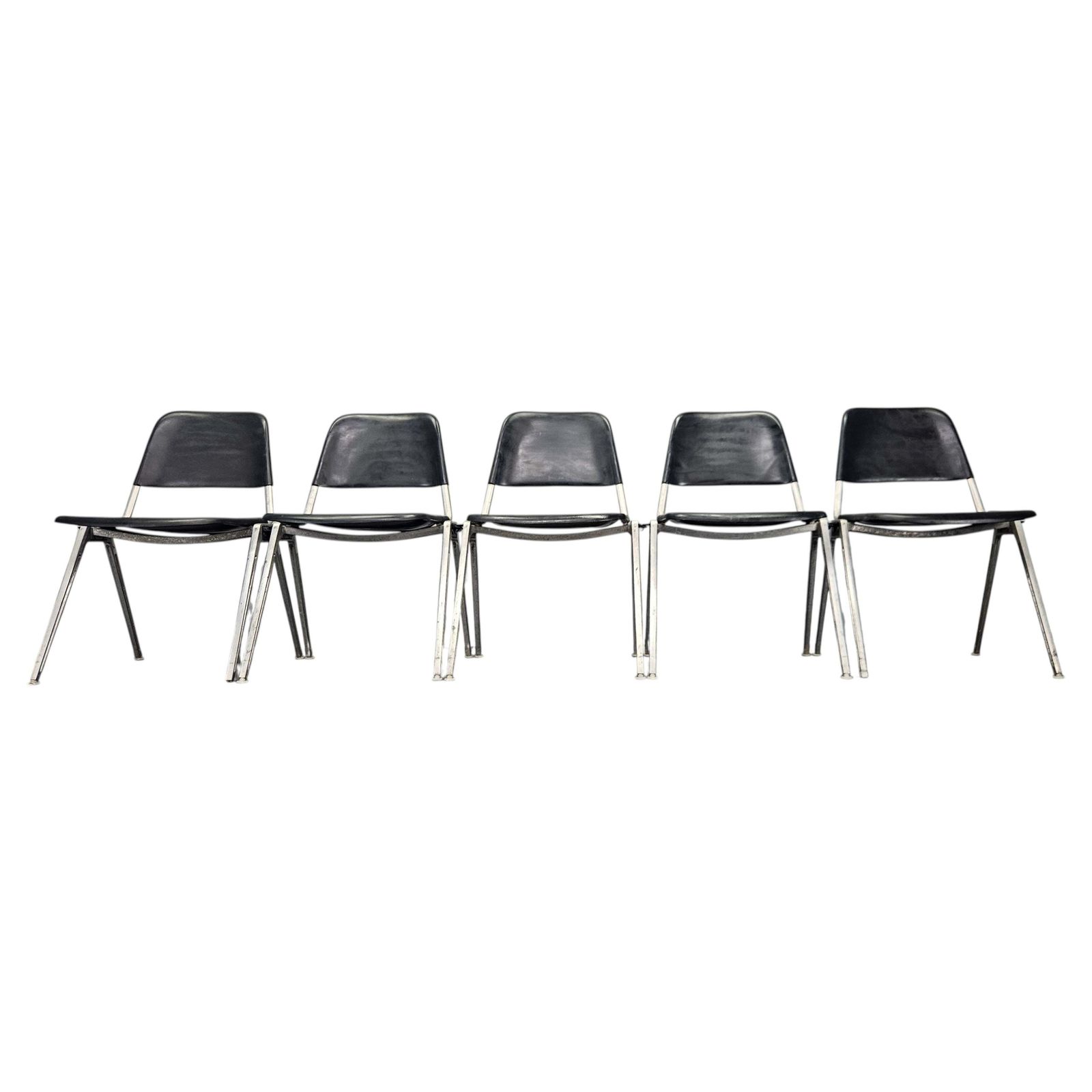 Set van vijf mid-century stapelstoelen van Knoll door Don Albinson, jaren 1970