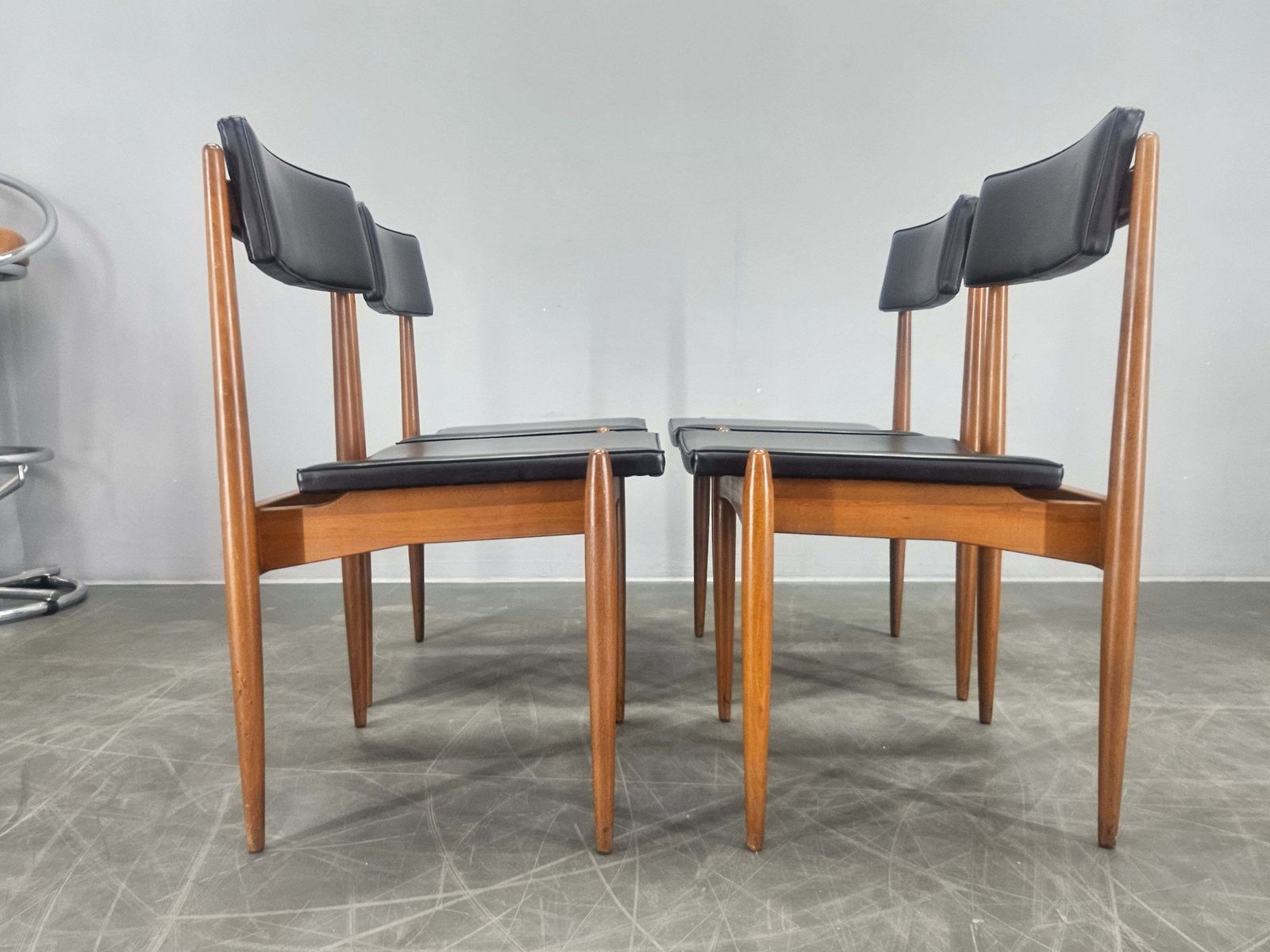 Ensemble de quatre fauteuils de salle à manger mid-century rares, Danemark, années 1970 photo 1307.0