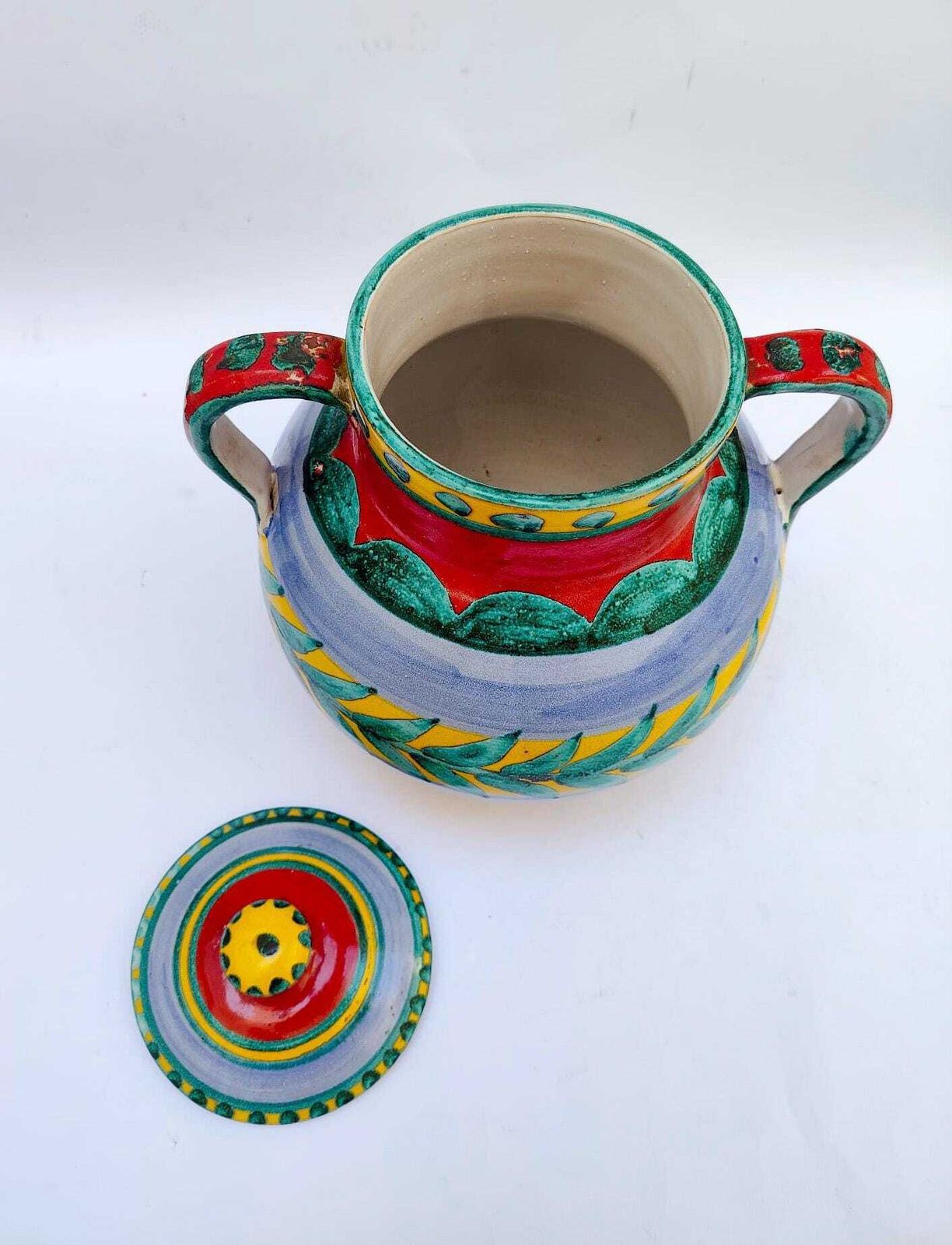 Giovanni De Simone vintage keramische amfoorvase ca. jaren 1960, mid-century, met twee handvatten. photo 419.0