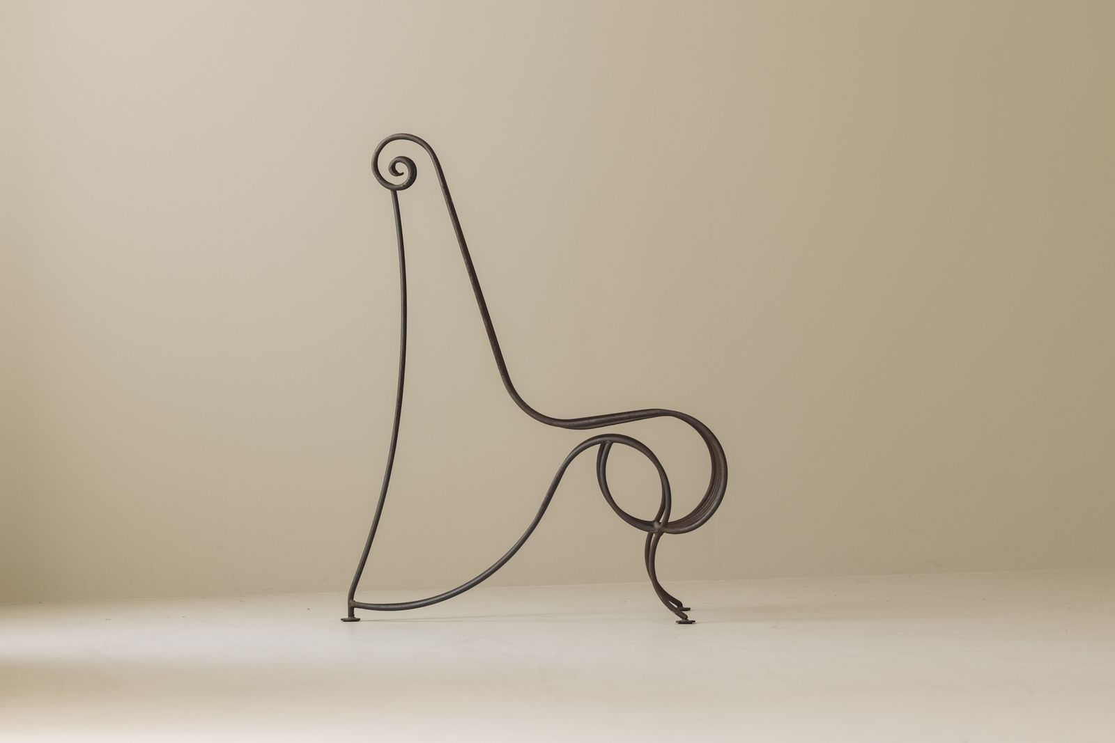 Wrought Iron Side Chair Attributed André Dubreuil, France Circa 1986 photo Furniture