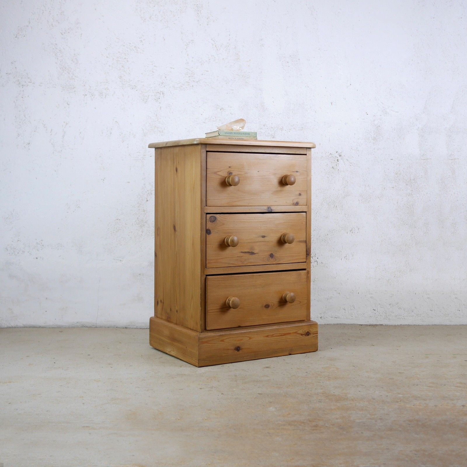 Pair Vintage Stripped Pine Bedside Tables Drawers #103293 photo 295.0