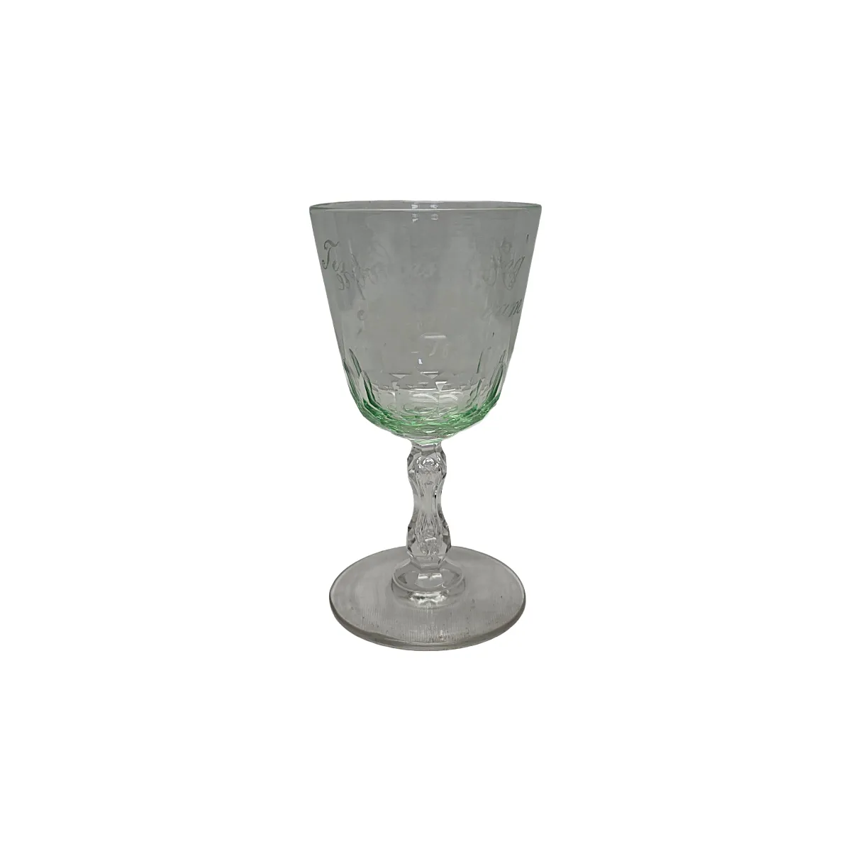 Antiek kristallen uraniumwijnglas, uit 1883 photo for sale