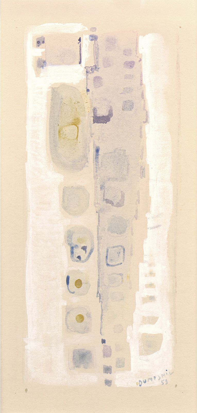 Fijn Frans aquareldiptiek uit 1958 photo Kunst