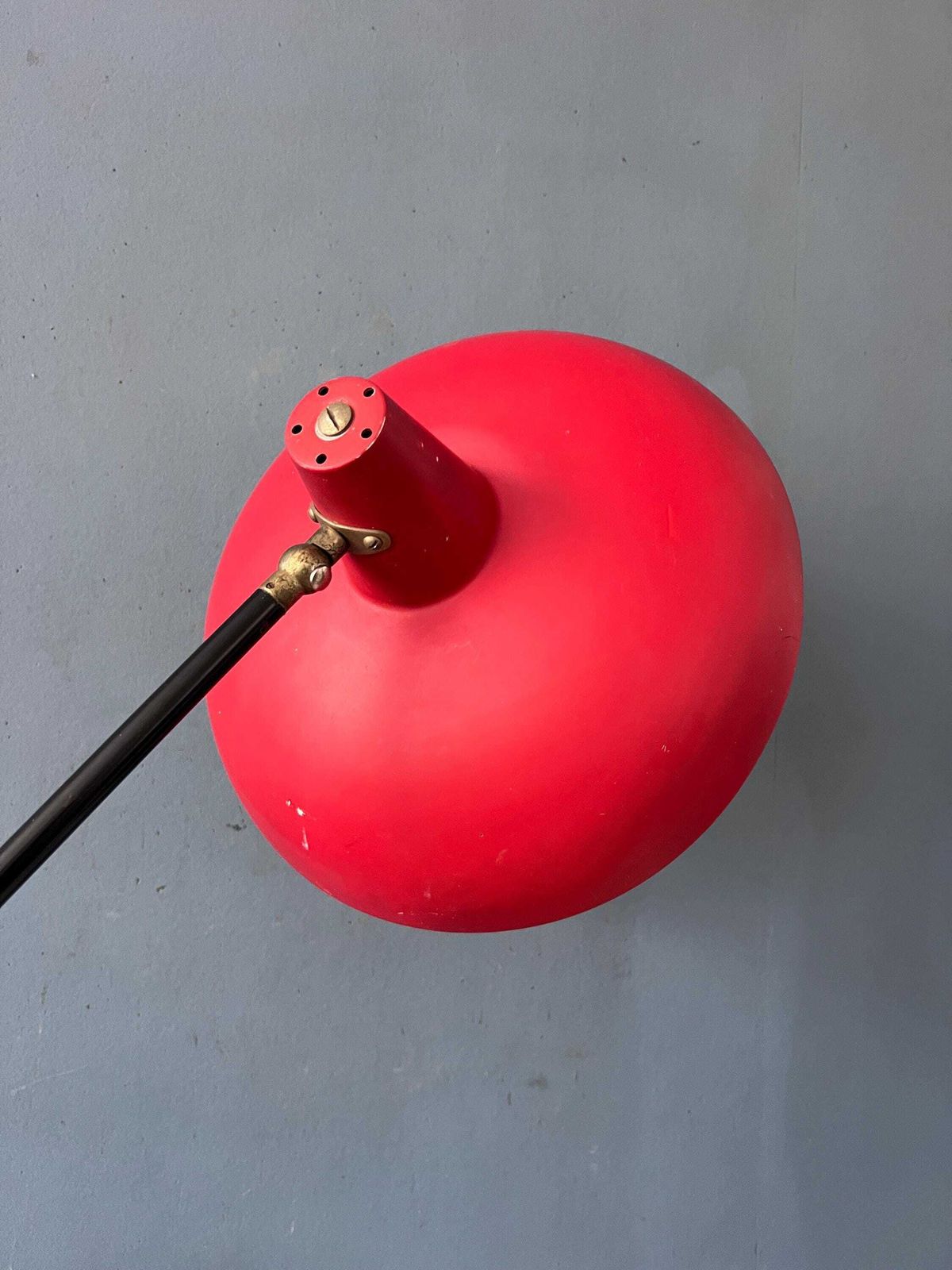 Lighting Vintage Red Anvia Floor Lamp By J.J.M. Hoogervorst, Adjustable Metal Lamp photo