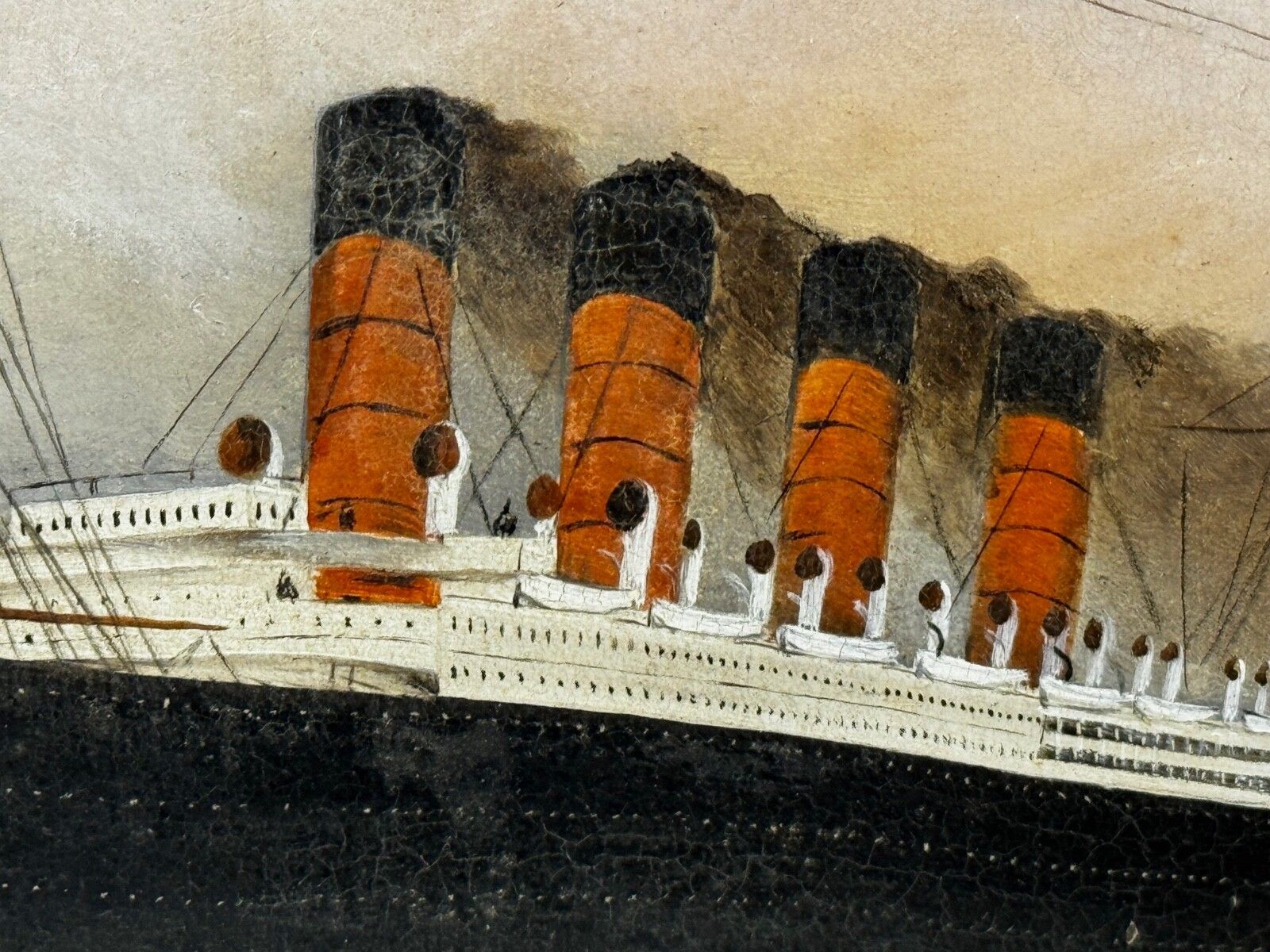 Mid Century Marine Artwork Rms Lusitania Cunard Ocean Liner Marine Oil Painting Captain Turner 1915 photo 5000.0