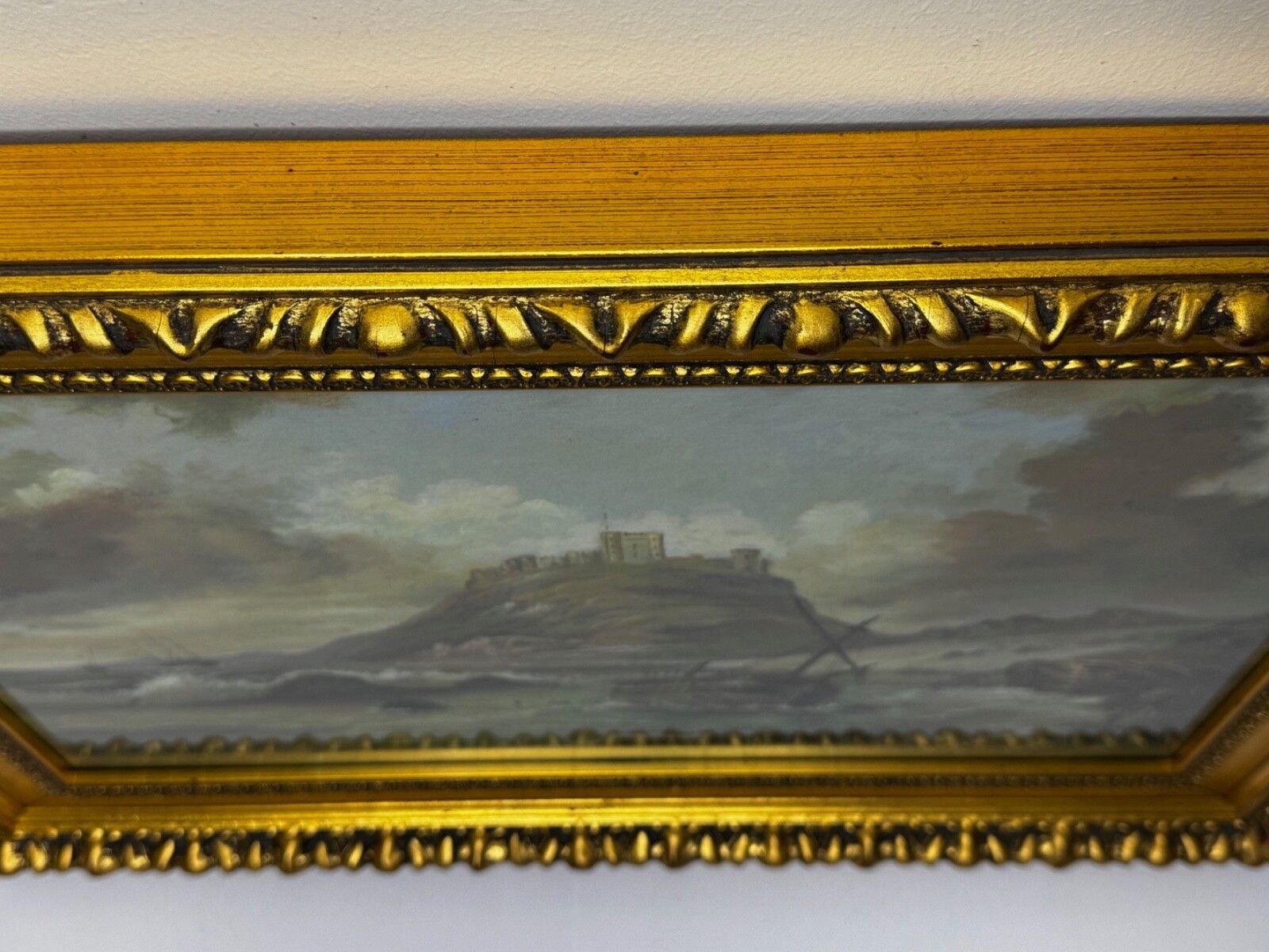 Victorian British Marine Oil Bamburgh Castle Shipwreck Follower Carmichael photo vinterior