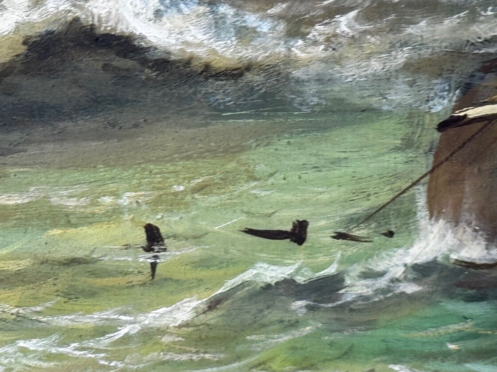photo buy Victoriaans Brits marineolieverfschilderij Bamburgh Castle Scheepswrak Volgeling Carmichael