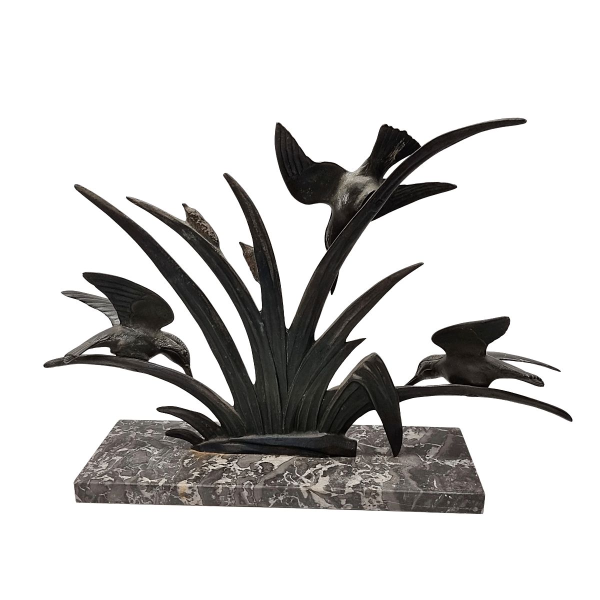 Franse art deco sculptuur van ijsvogels - G. Limousin, jaren 1930 photo 295.0