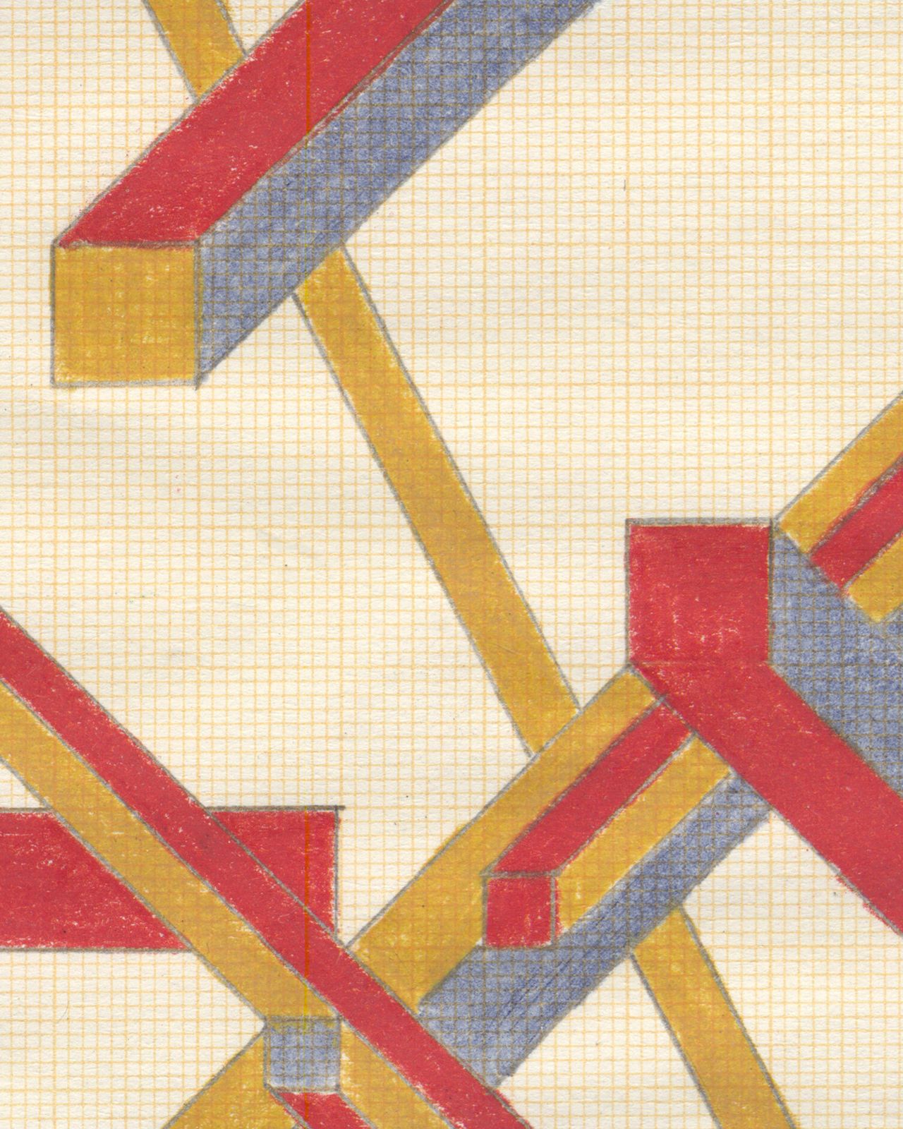 Cerebraal minimalistisch Nederlands geometrisch werk op papier, 1988 photo for sale