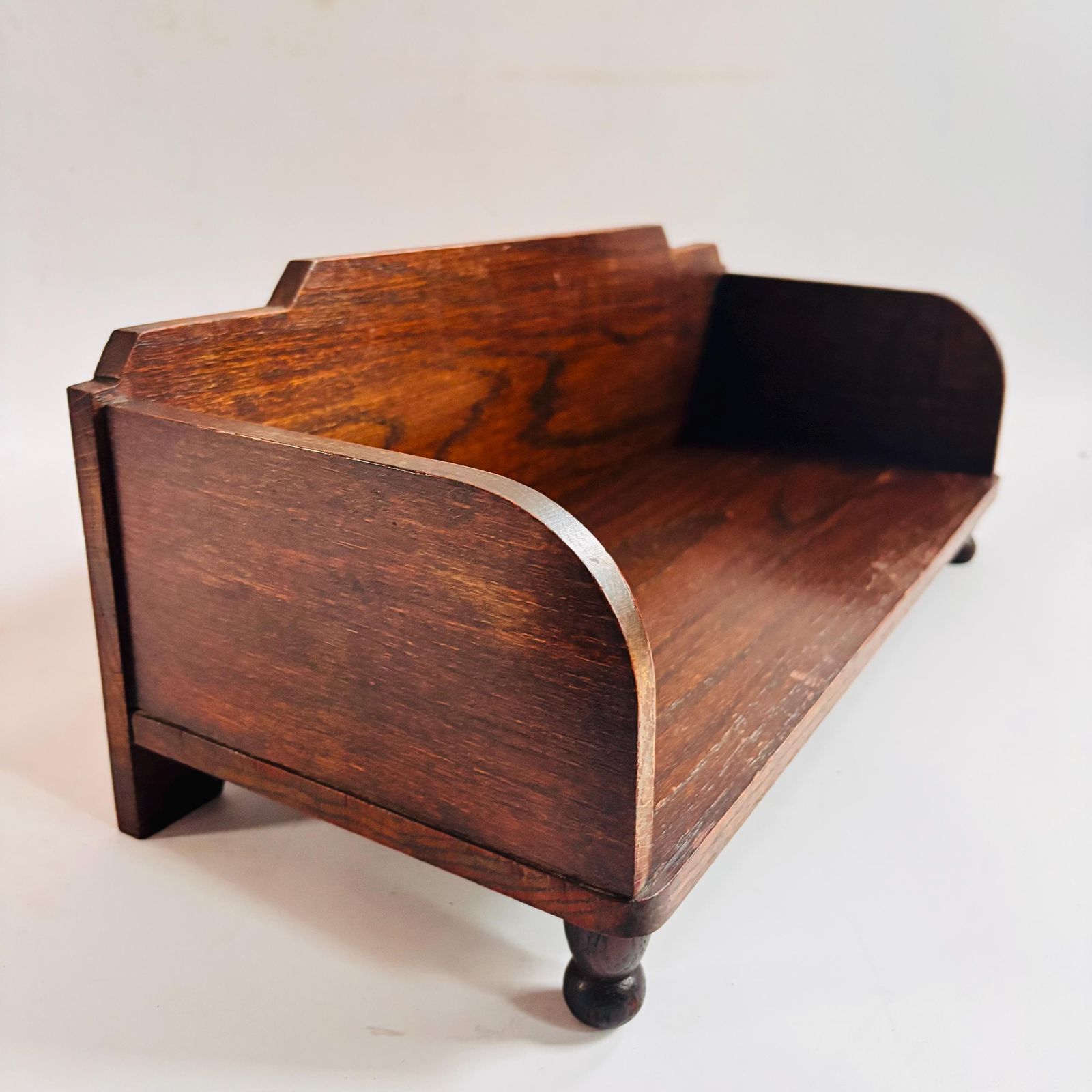 Antieke eikenhouten boekenhouder, Edwardiaanse bureauorganizer, ca. 1910