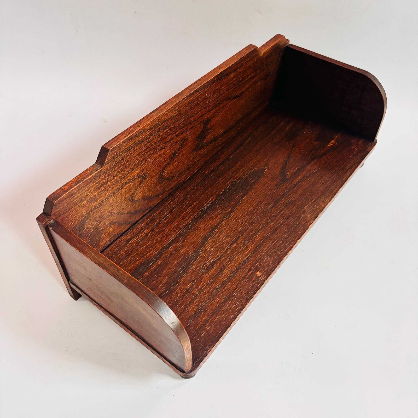 photo vintage Porte-livres d'époque en chêne, organisateur de bureau édouardien, vers 1910