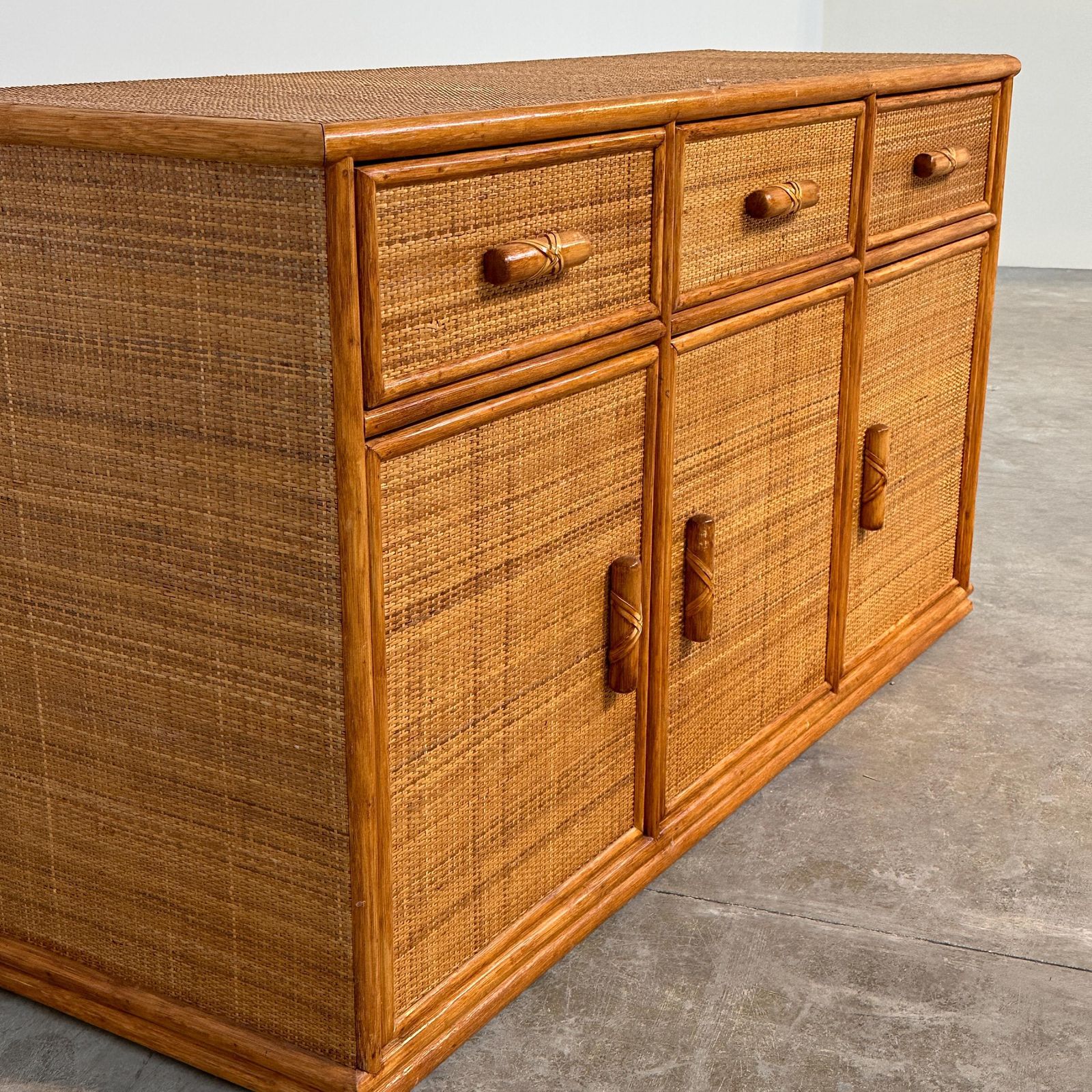 Vintage Rattan & Bamboo Sideboard / Credenza, 1970s photo furniture