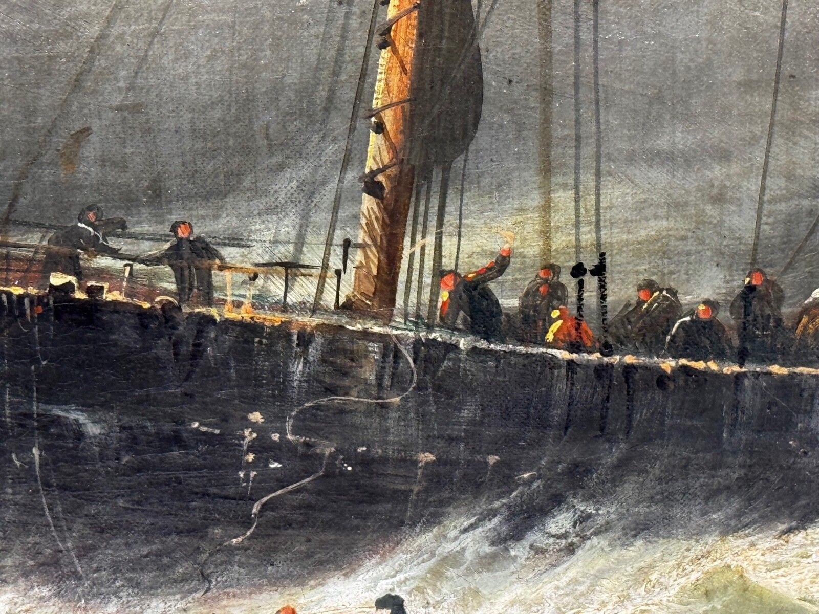 Groot Victoriaans maritiem olieschilderij William Broome Dundee Ship RNLI Rescue ca. 1890 photo buy