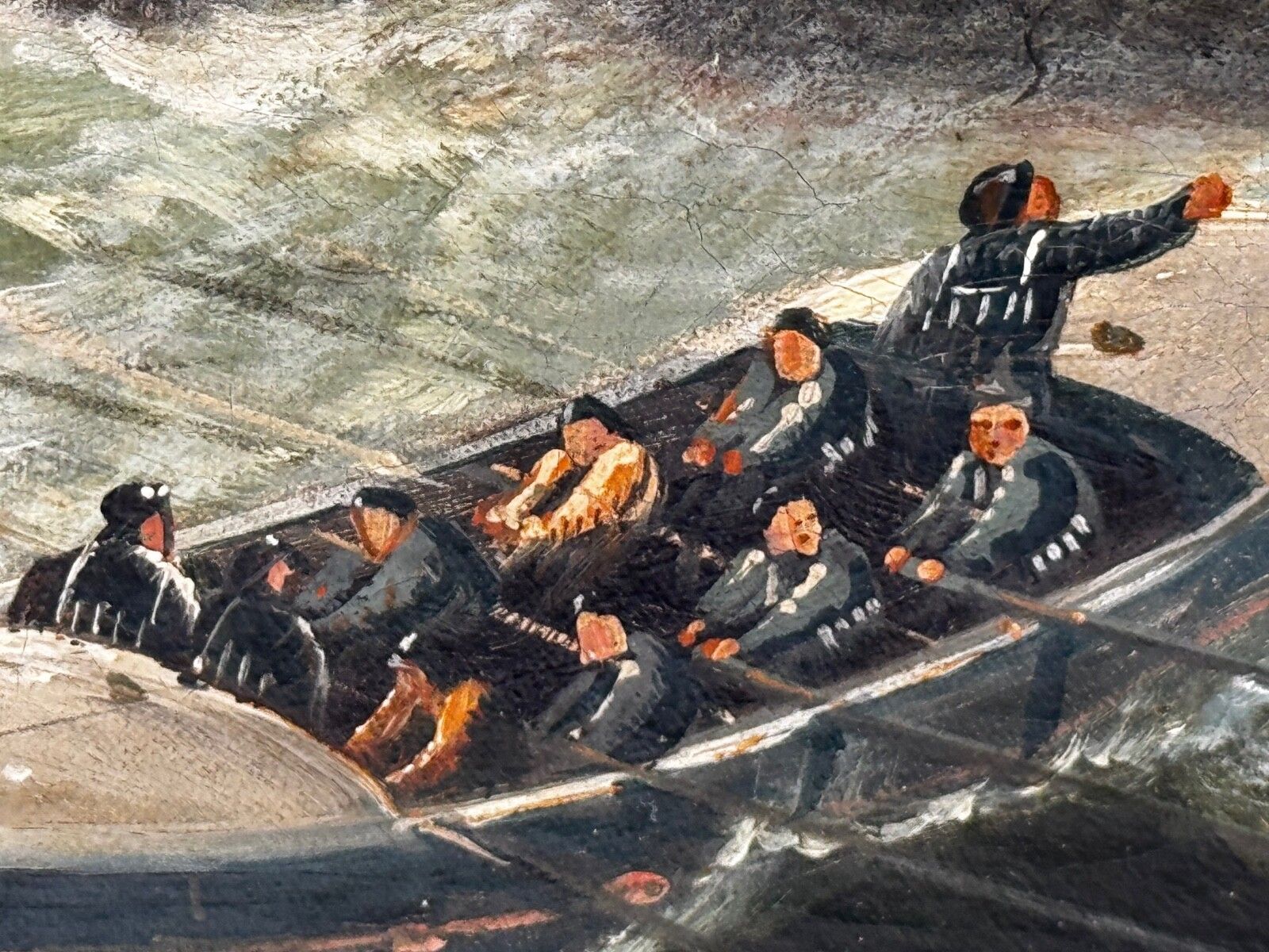 photo furniture Large Victorian Marine Oil Painting William Broome Dundee Ship Rnli Rescue C1890