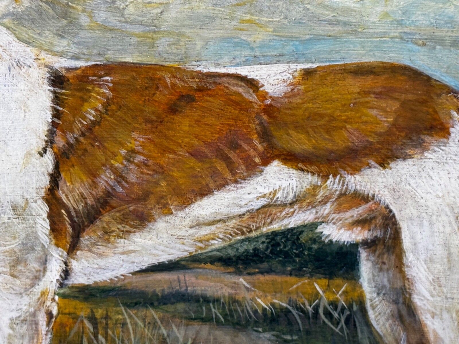 Kunst Antiek Brits olieverfschilderij van een lurcher/greyhound, gesigneerd J. Warnes, ca. 1910 photo