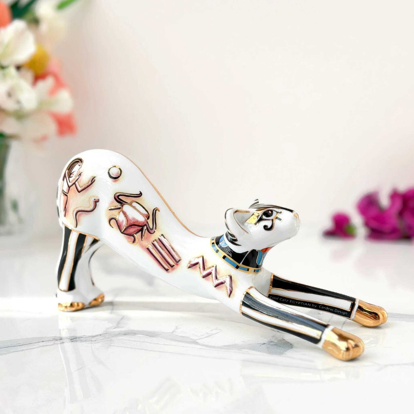 Paul Cardew Egyptian Cat Figurine Cool Catz Gold Gilded Vintage Ceramic