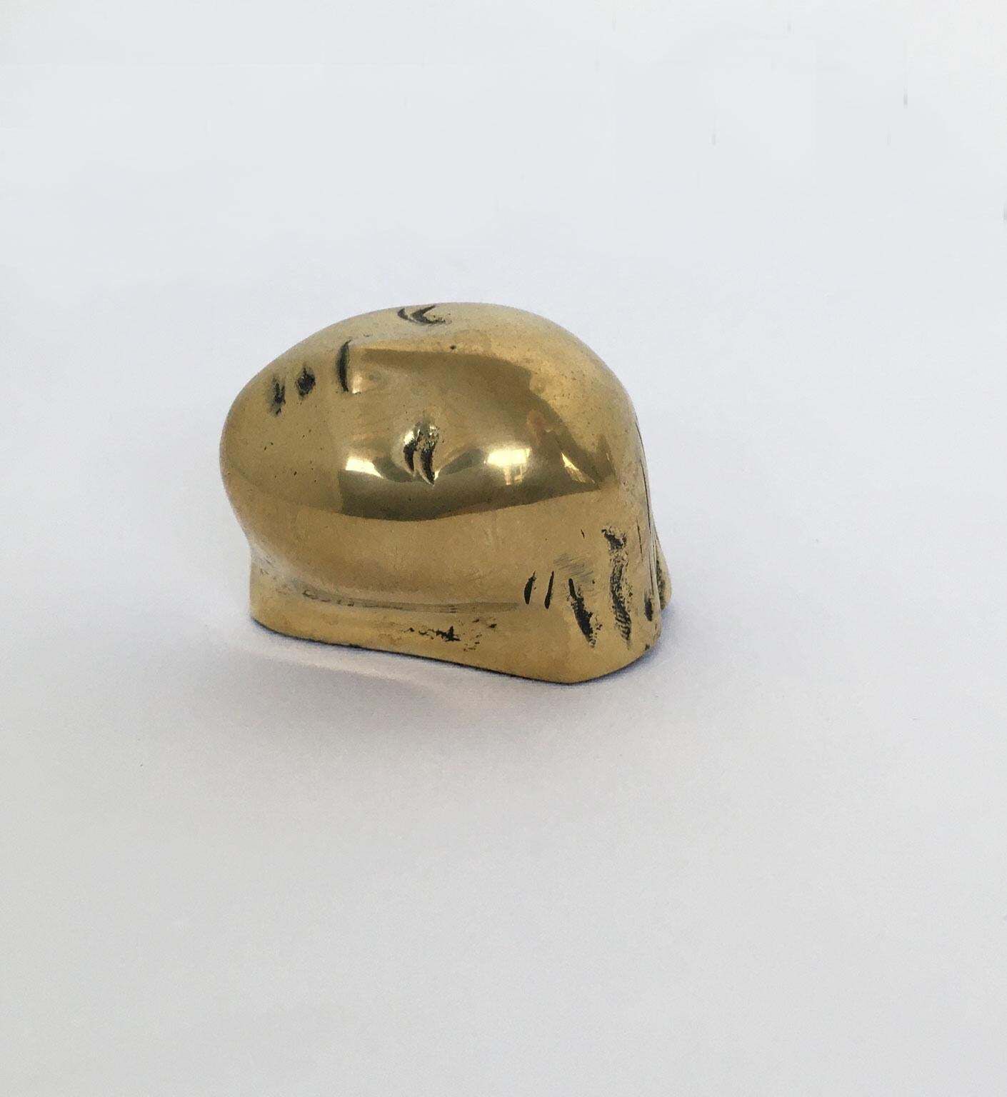 348.0 Sculpture abstraite en bronze Piero Perin Testina Little Head, Italie, 1980 photo