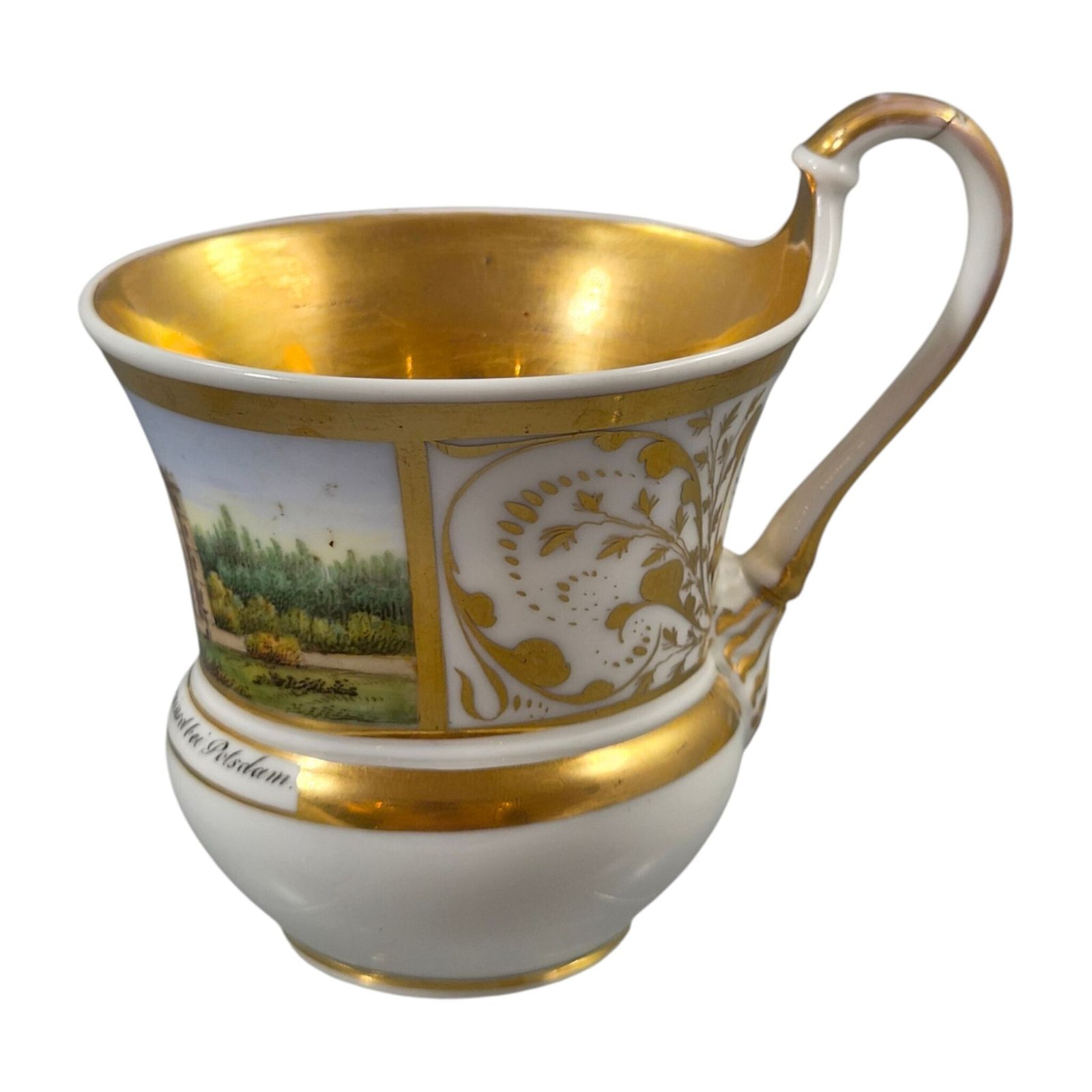 photo buy Royal Kpm Berlin Porcelain Tea Cup With Peacock Island View, C.1840
