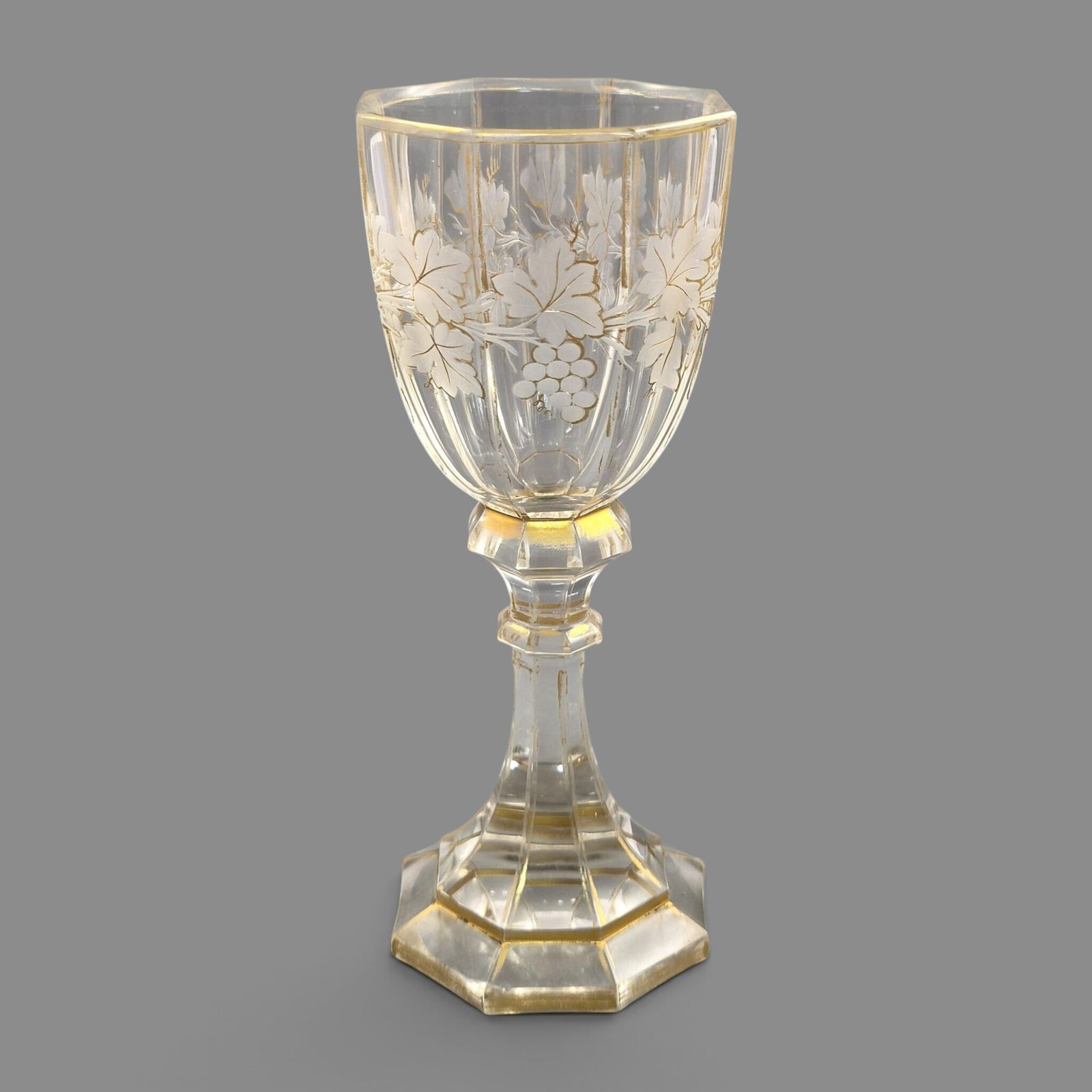 Early Moser Bohemian Cut Crystal Römer Goblet, C.1860 1875 photo 800.0