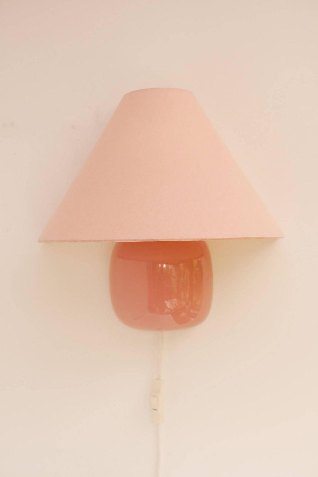 photo vintage Vintage Ikea 80s Sconce. A Wall Mounted Lamp Classic Semi Round In Pink