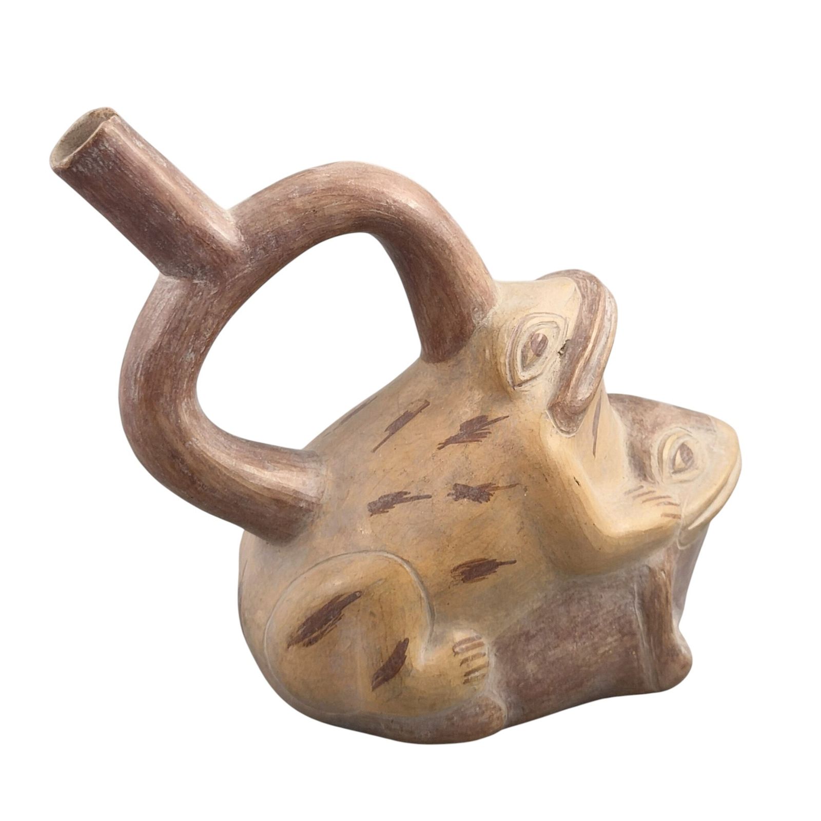 Pre-Columbiaans Moche terracottavat met parende kikkers, meer dan 2000 jaar oud photo 3750.0