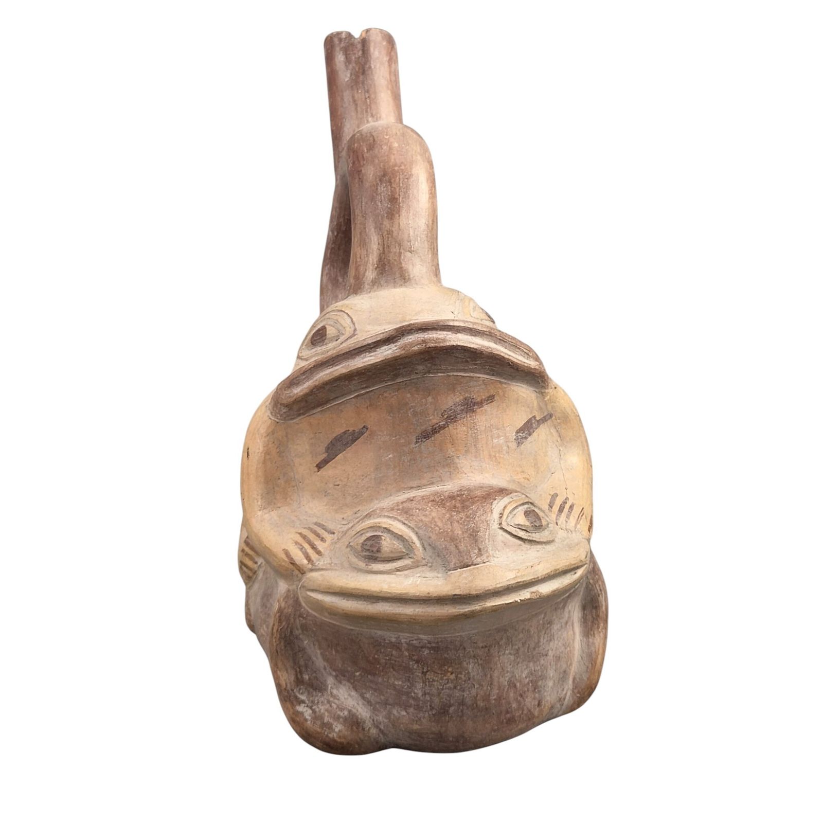 Pre-Columbiaans Moche terracottavat met parende kikkers, meer dan 2000 jaar oud photo buy