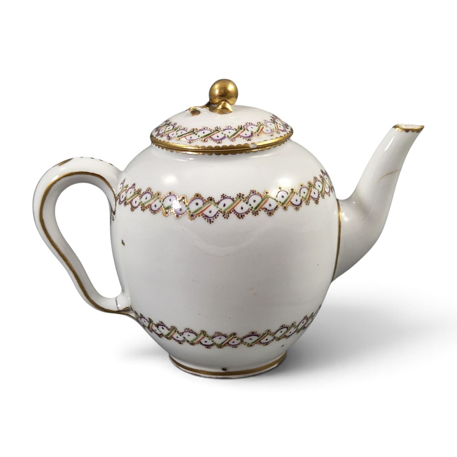 Royal Sèvres Louis XVI Porseleinen Theepot, Théière Calabre, Frankrijk, ca. 1788