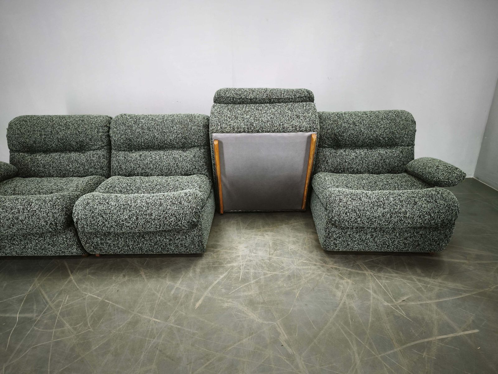 1970s Czechoslovak Space Age Four Piece Sculptural Modular Sofa photo for sale