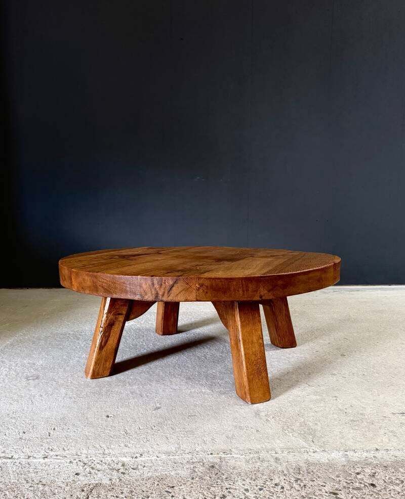 Brutalist Design Salontafel Massief Eiken, België ca. jaren 1960 photo furniture