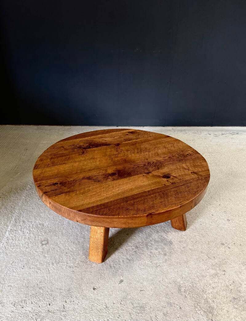 Brutalist Design Salontafel Massief Eiken, België ca. jaren 1960 photo buy
