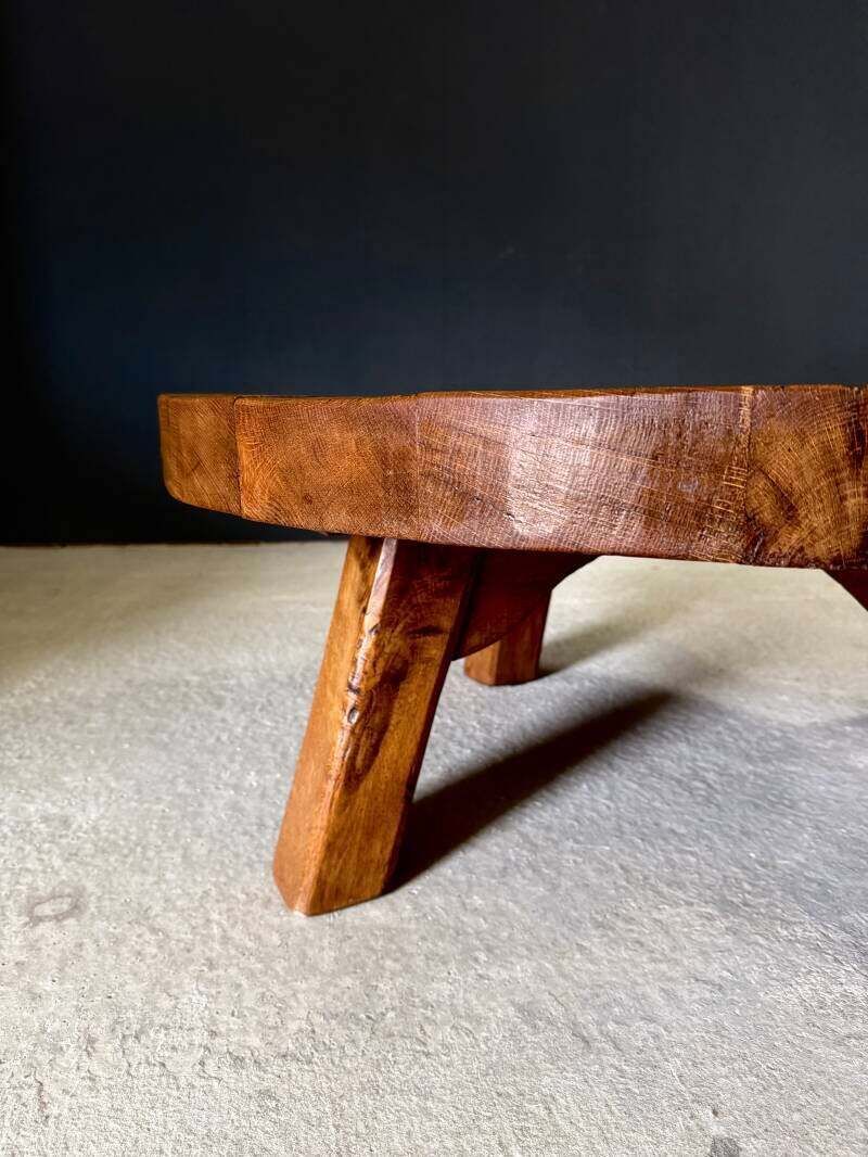 photo buy Brutalist Design Salontafel Massief Eiken, België ca. jaren 1960