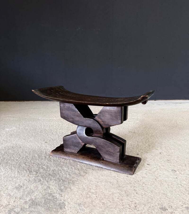 Handcrafted Carved Ashanti Tribal Stool, Africa 1950's photo furniture