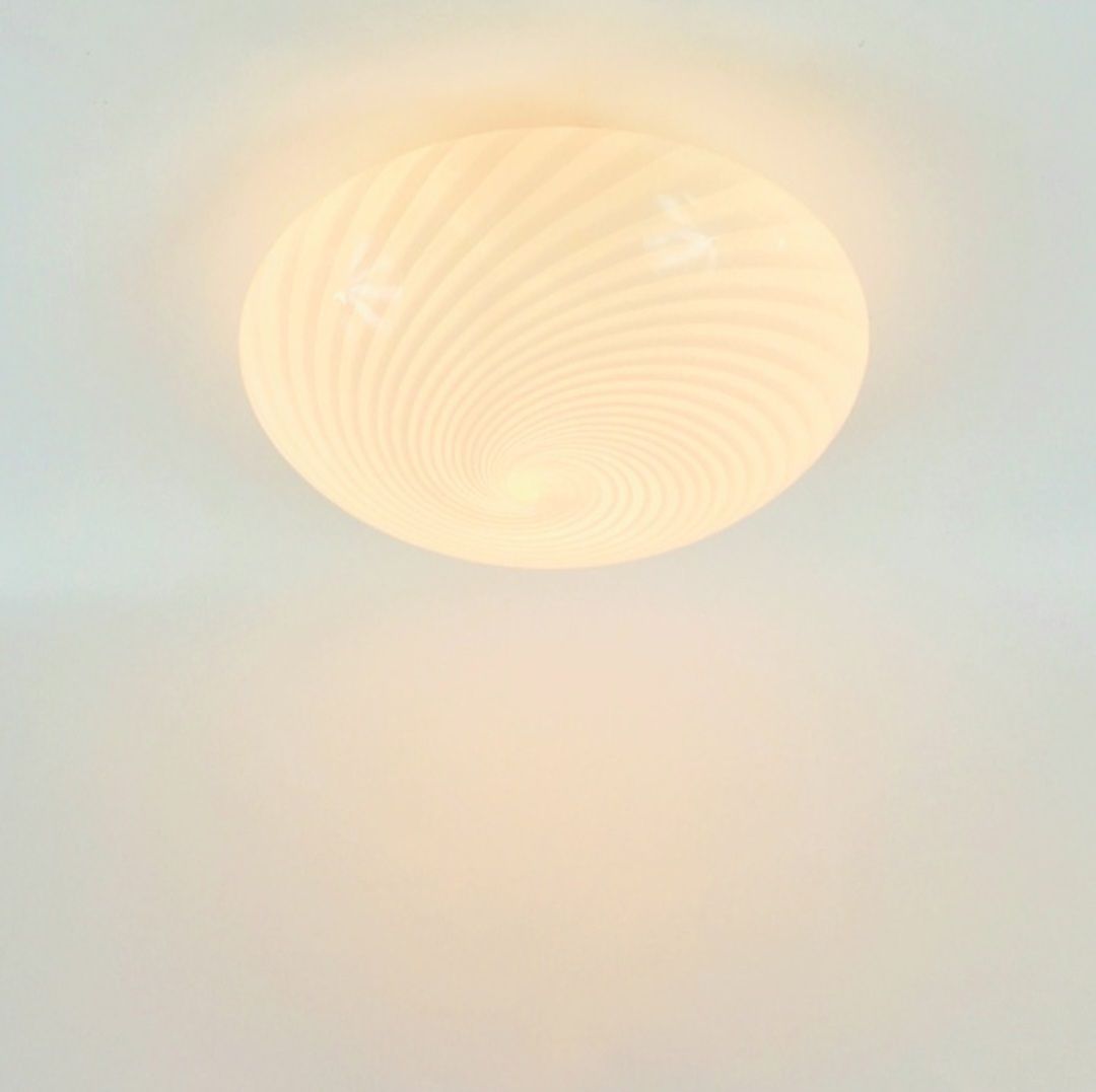 X.L. Murano Glass Swirl Ceiling Light, Italië jaren 1970 photo 450.0