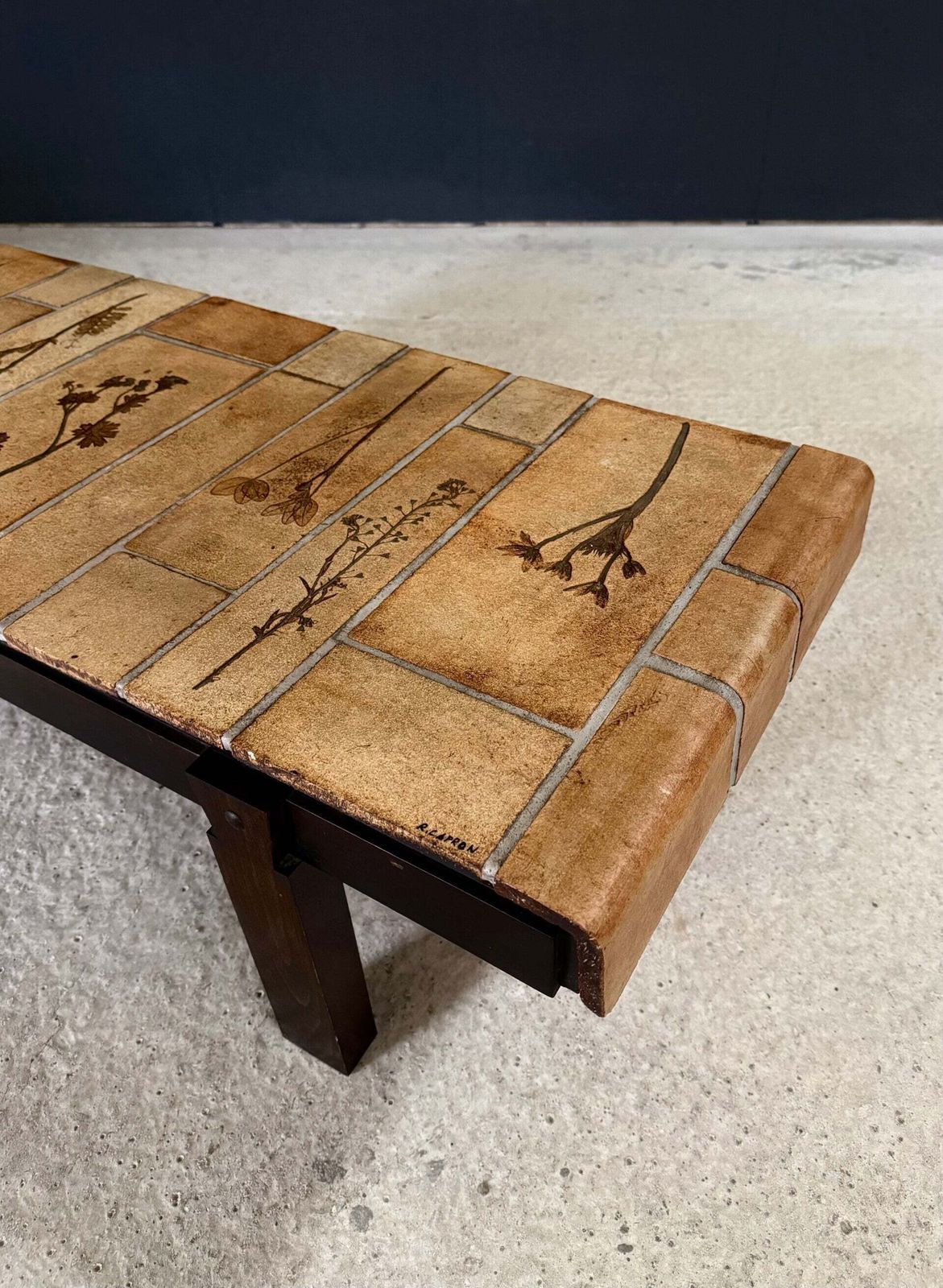 Midcentury "Herbier" Coffee Table By Roger Capron, 1960's Vallauris France