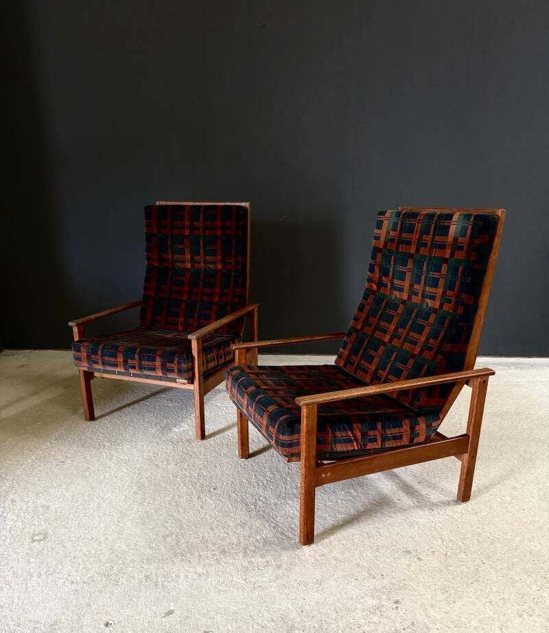 Midcentury Design Ebeniste verstelbare loungefauteuil set, jaren 1960, België photo Meubels