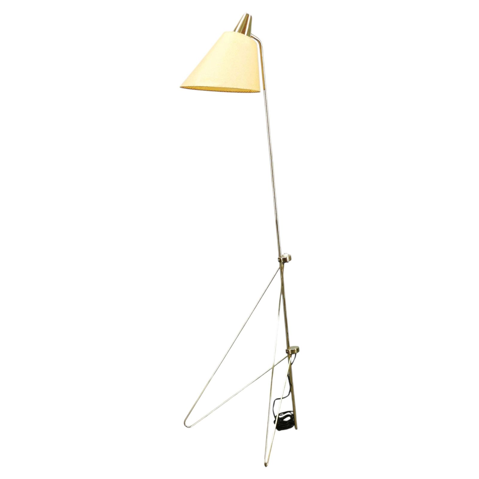 Josef Hurka Giraffe Brass Floor Lamp For Napako, Czechoslovakia, 1960s