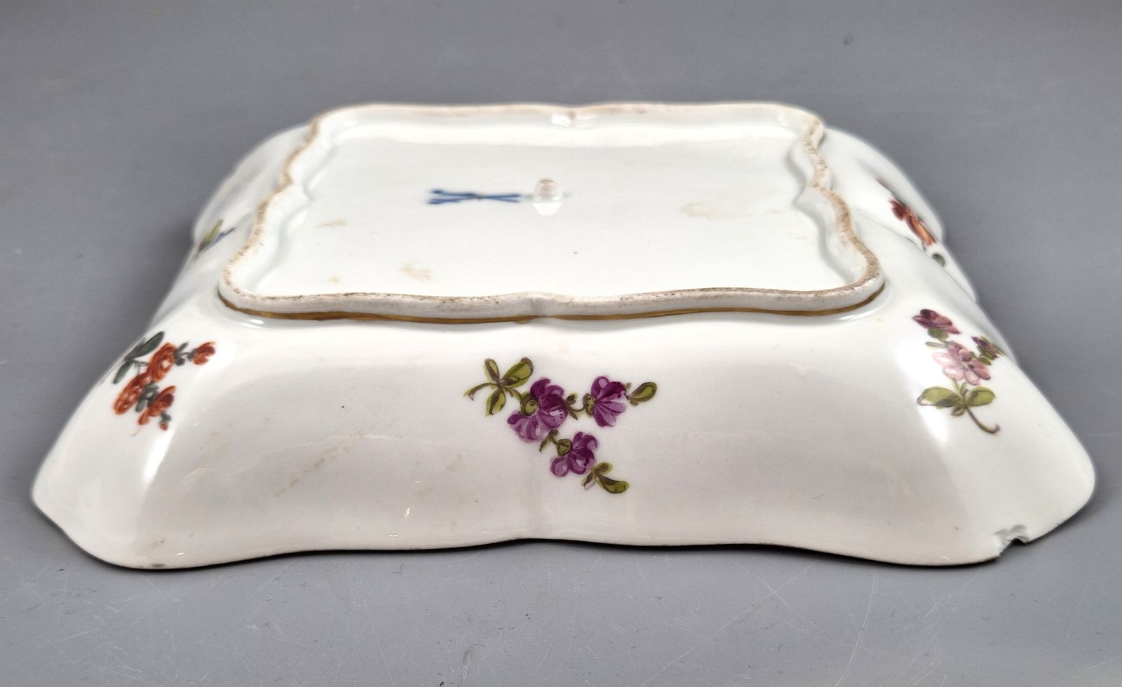 photo furniture Meissen Porcelain Square Dish, Watteau Scenes And Black Ground, C.1850 1870