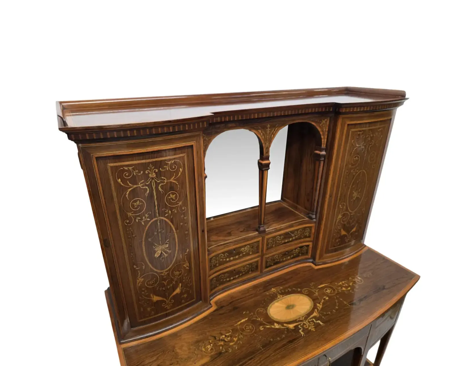 A Very Rare Edwardian Inlaid Cabinet Attributed To London Maker 'Edward And Roberts' photo for sale