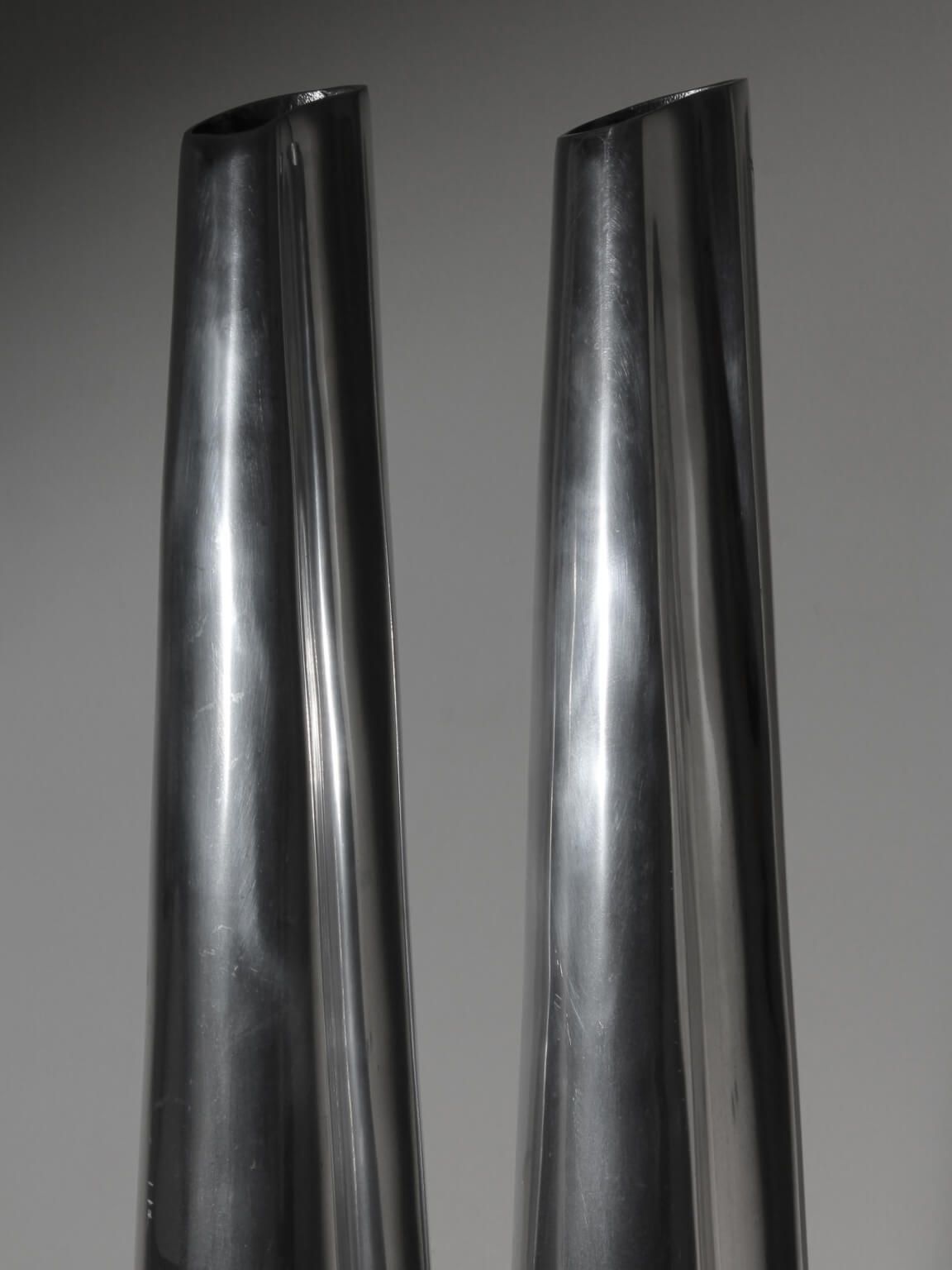 Contemporary Aluminum Extra Tall Vases Set, 1980s, Germany photo Home Decor