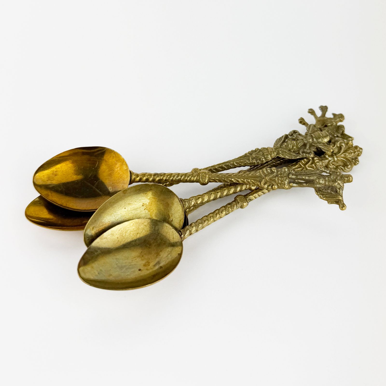 photo furniture Vintage Italian Brass Souvenir Spoons Set Of 6, Rome Spqr, Vatican, Griffin & Heraldic Motifs, Mid Century Collectibles